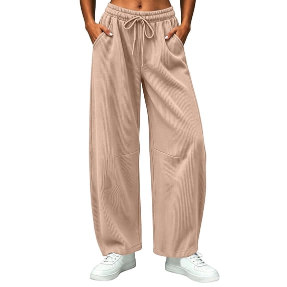 Luvrsol Womens Sweat Pants Casual Solid Wide Straight Leg Sweatpants Relaxed Fit Long Athletic Lounge Pants S-3XL