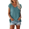 thumbnail image 1 of Luvrsol Womens T Shirts V Neck Short Sleeve Pocket Solid Casual T-shirts Tops, Size S-2XL, 1 of 5