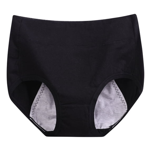 Luvrsol Womens Underwear Cotton Large High Waist Solid Leak Proof Menstrual Panties, XL-6XL