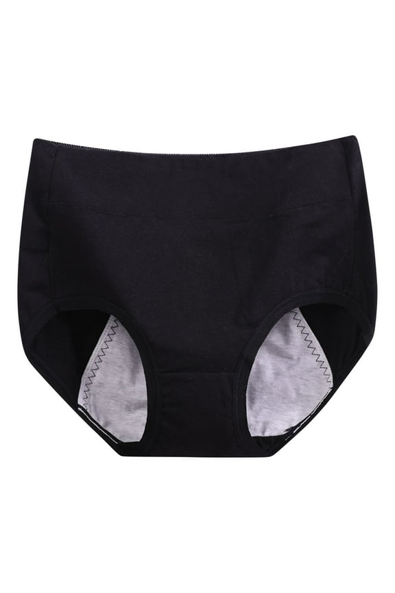 Womens Underwear Cotton Large High Waist Solid Leak Proof Menstrual Panties, XL-6XL