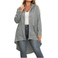 thumbnail image 1 of Luvrsol Zip Up Hoodies Women Drawstring Hood Zip Long Jacket Casual Top with Side Deep Pockets S-2XL, 1 of 7
