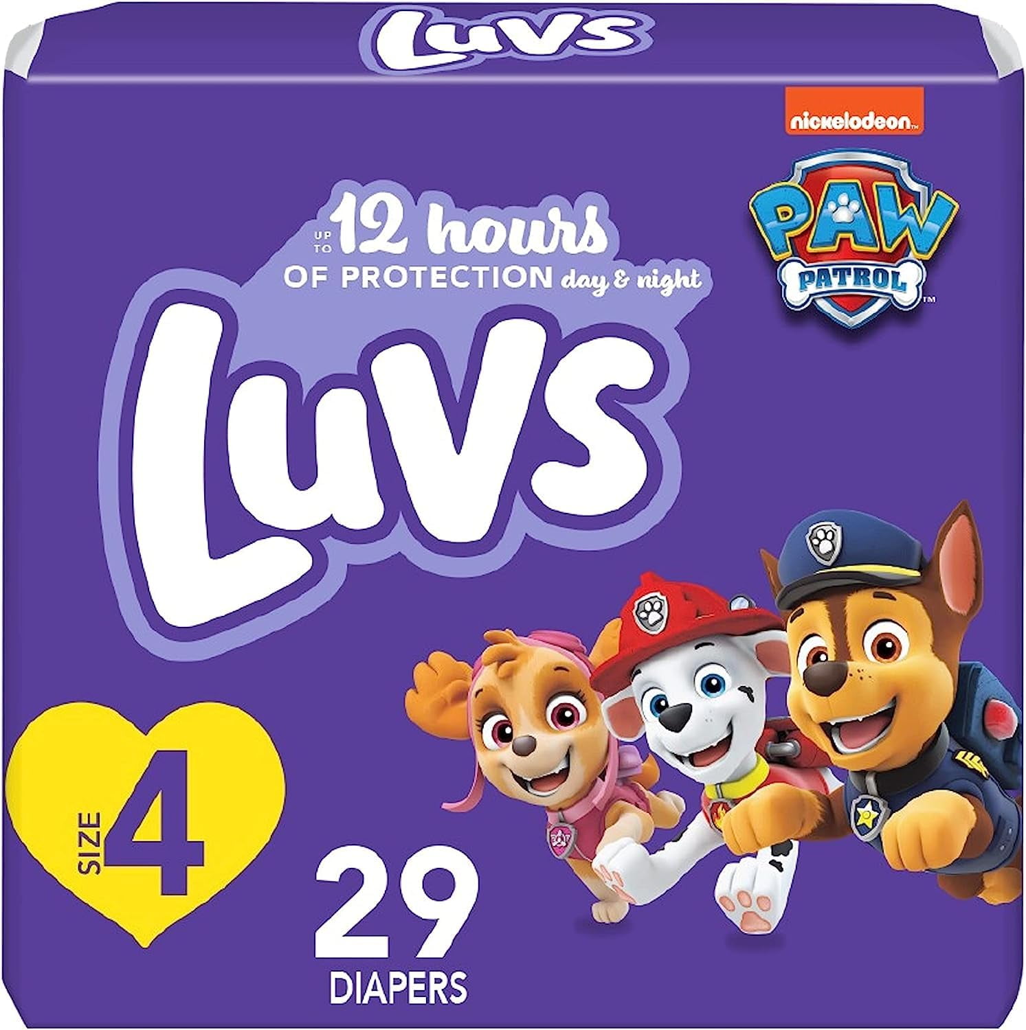 Luvs Diapers Size 4, 29 Count, Paw Patrol Disposable Baby Diapers