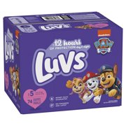 Luvs Diapers - Size 5, 74 Count, Paw Patrol Disposable Baby Diapers