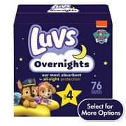 Luvs Overnights Diapers Size 4, 76 Count (Select for More Options)