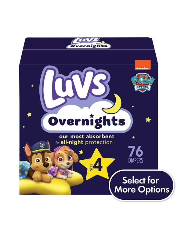 Luvs Overnights Diapers Size 4, 76 Count (Select for More Options)