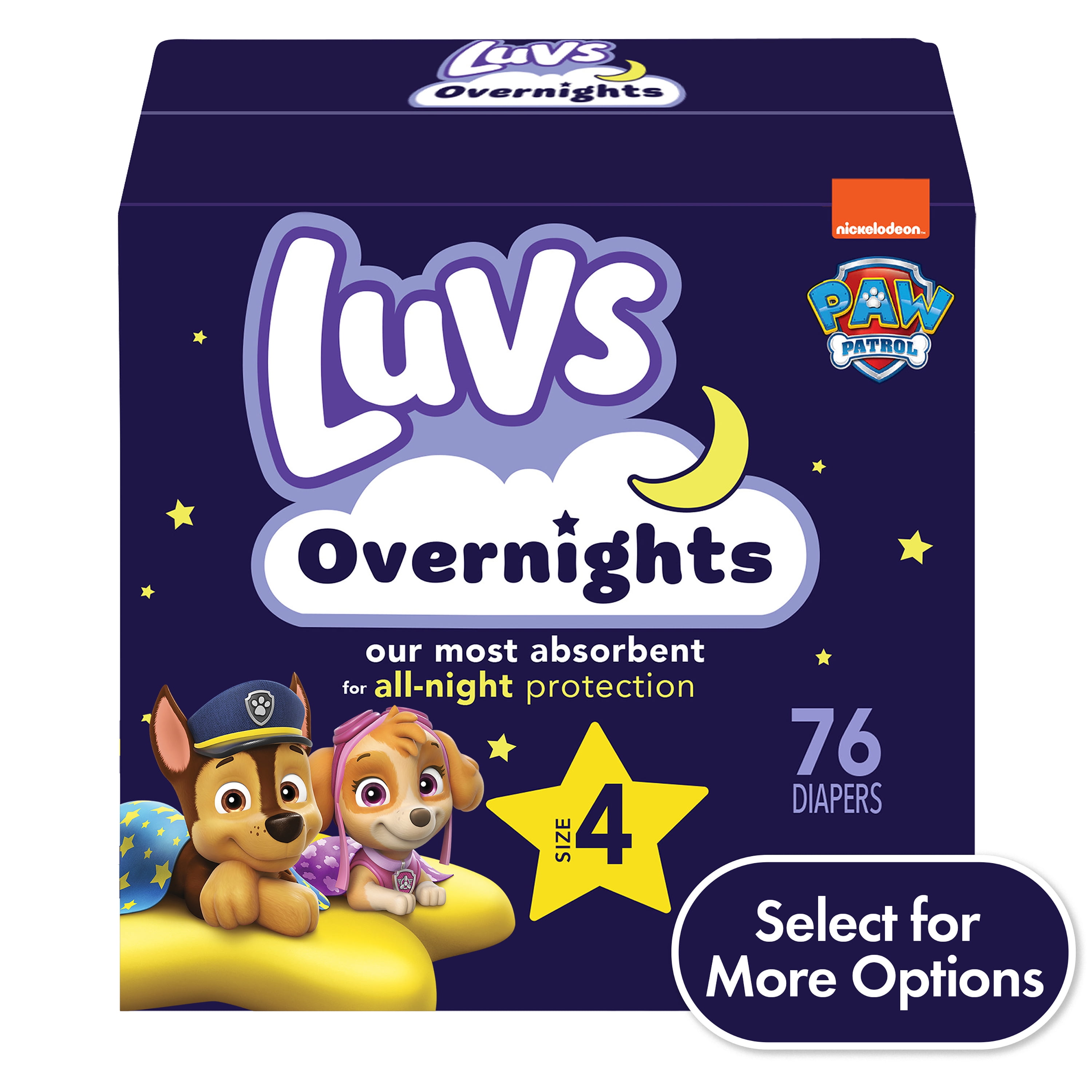 Luvs Overnights Diapers Size 4, 76 Count (Select for More Options
