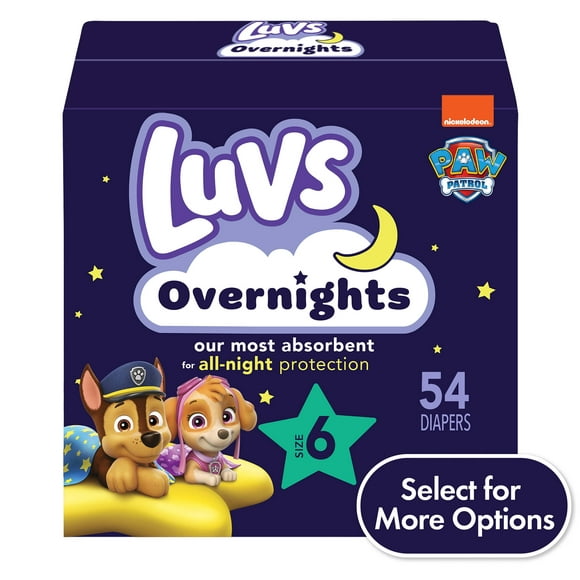 Luvs Overnights Diapers Size 6, 54 Count (Select for More Options)