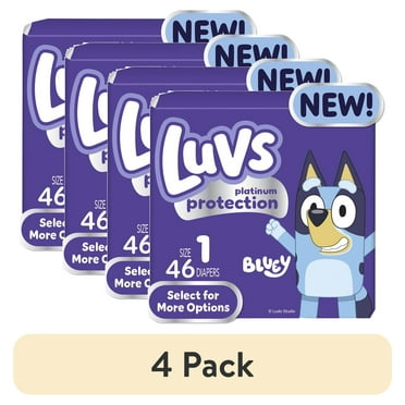 (4 pack) Luvs Platinum Protection Baby Diapers Size 1, 46 Count (Select for More Options)