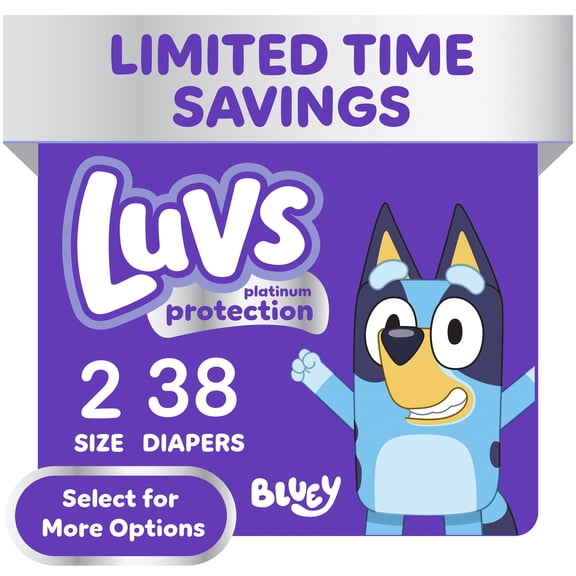 Luvs Platinum Protection Baby Diapers, Size 2 (12-18 lb), 38 Count