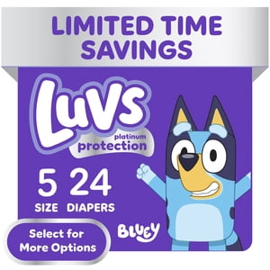 Pañales Luvs Platinum Protection Talla 5, 24 piezas (Selecciona para más opciones)