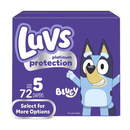 Luvs Platinum Protection Baby Diapers, Size 5 (27+ lbs), 72 Count