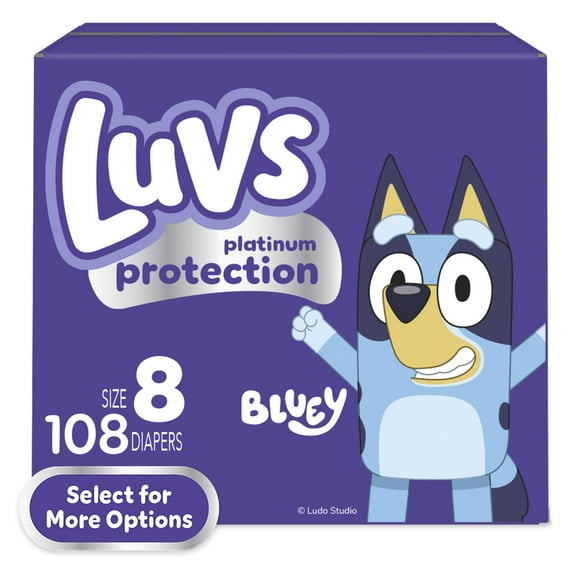 Luvs Platinum Protection Baby Diapers Size 8, 108 Count (Select for More Options)