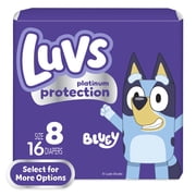 Luvs Platinum Protection Baby Diapers, Size 8 46+ lb, 16 Count