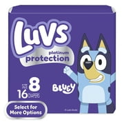Luvs Platinum Protection Baby Diapers Size 8, 16 Count Select for More Options
