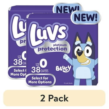 (2 pack) Luvs Platinum Protection Baby Diapers Size Newborn, 38 Count (Select for More Options)