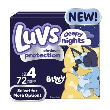 Luvs Platinum Protection Sleepy Nights Baby Diapers Size 4, 72 Count (Select for More Options)
