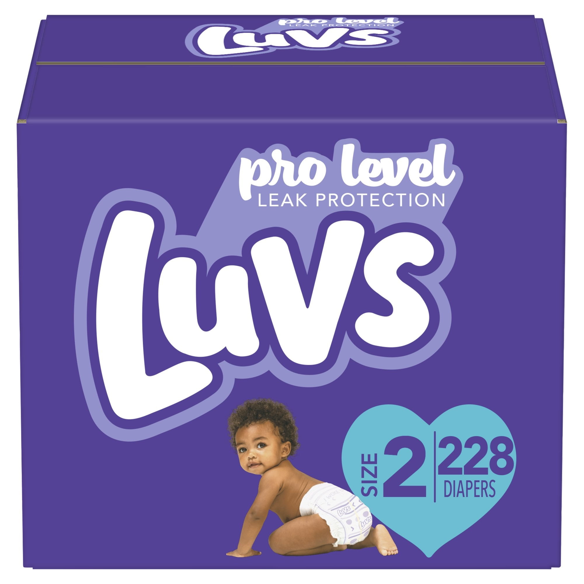 Luvs Pro Level Leak Protection Diapers Size 2 228 ct. 12 18 lb