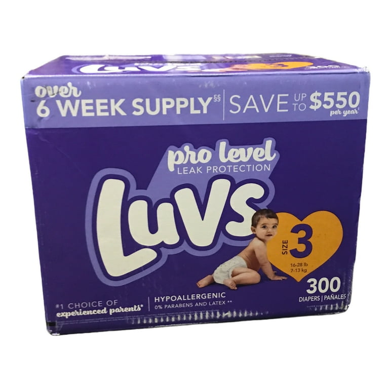 Luvs Pro Level Leak Protection Diapers (Size 3 / 300ct) - Walmart.com