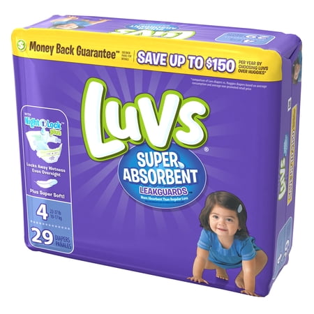 Luvs Super Absorbent Leakguards Newborn Diapers Size 4 29 count