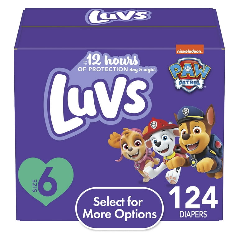 Luvs Diapers Size 6, 124 Count with Pro Level Leak Protection and