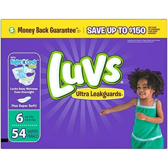 Luvs Ultra Leakguards Diapers, Size 6, 54 Ea, 2 Pack