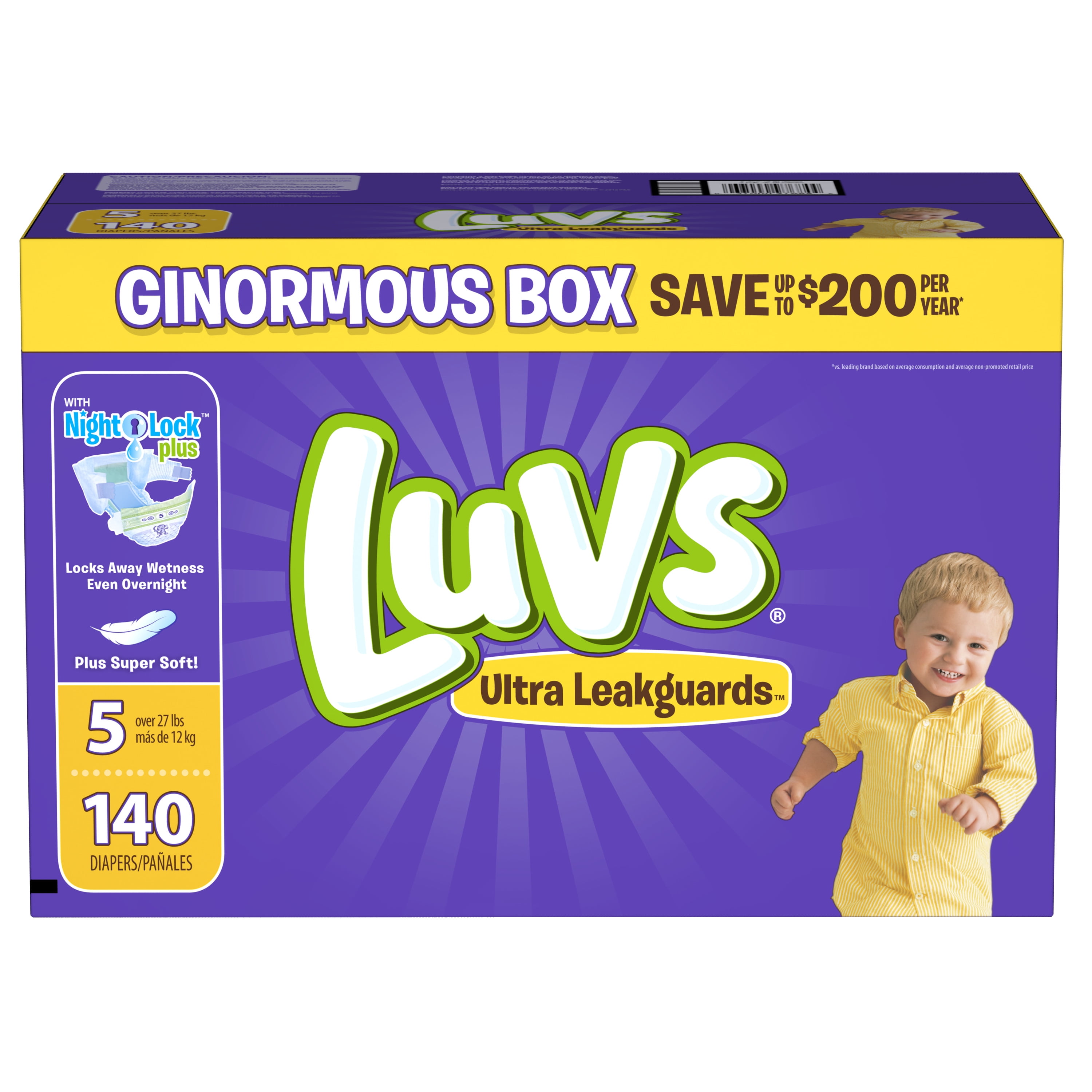 Luvs ginormous best sale box size 1