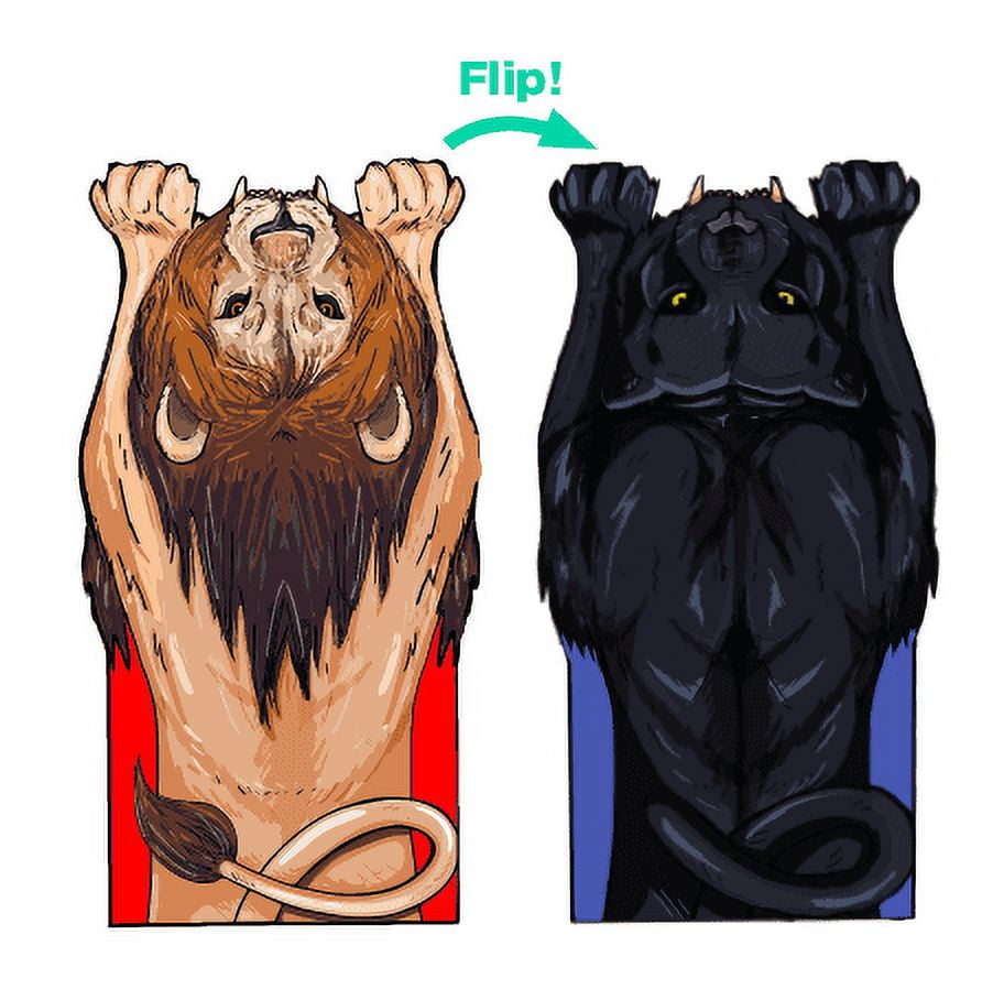 Luvsy Flip Blanket - Lion & Panther, 2 Blankets in 1