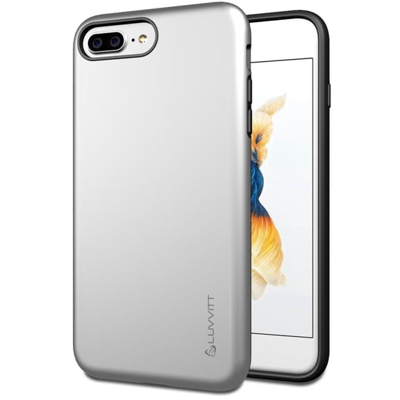 Luvvitt Super Armor Dual Layer Case for iPhone 7 Plus and 8 Plus - Silver