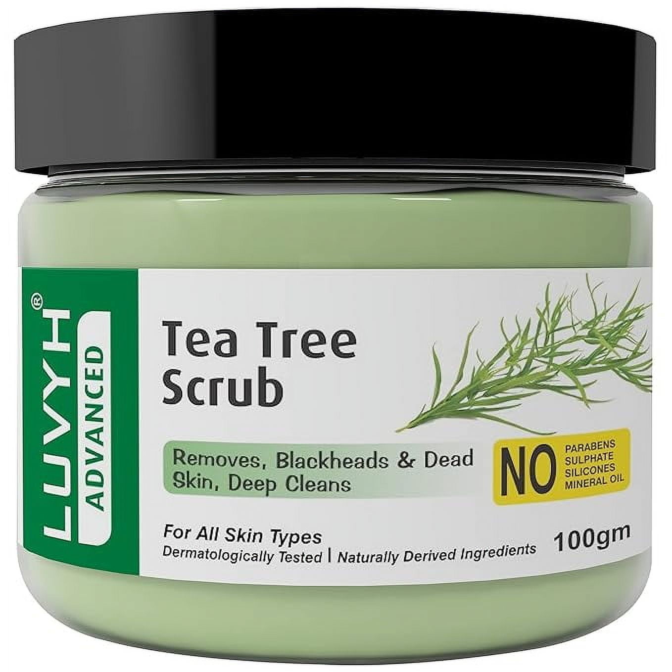 Luvyh Tea Tree Skin Clearing Face Scrub & Moisturizer (100g) Cream for ...