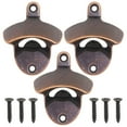 thumbnail image 1 of Luwanburg Wall Mounted Bottle Opener Old Fashioned Beer Top Opener Table Mounted Antique Copper for Kitchen Bar ( Pack of 3 ), 1 of 5