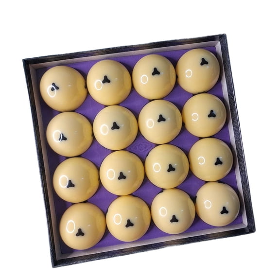 Luwecf 16Pcs Billiards Cue Balls Practice Training Professional 2-1/4" with Triangle Dots for Club Hall Casual Enthusiasts Pool Room Black triangle