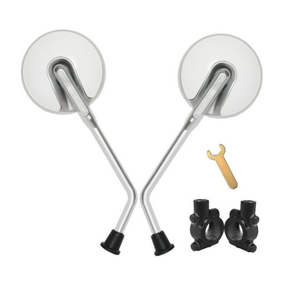 Luwecf 2 Pieces Mirrors for Motorcycle Motorcycle Back View Mirror Mirror for Motorbike white