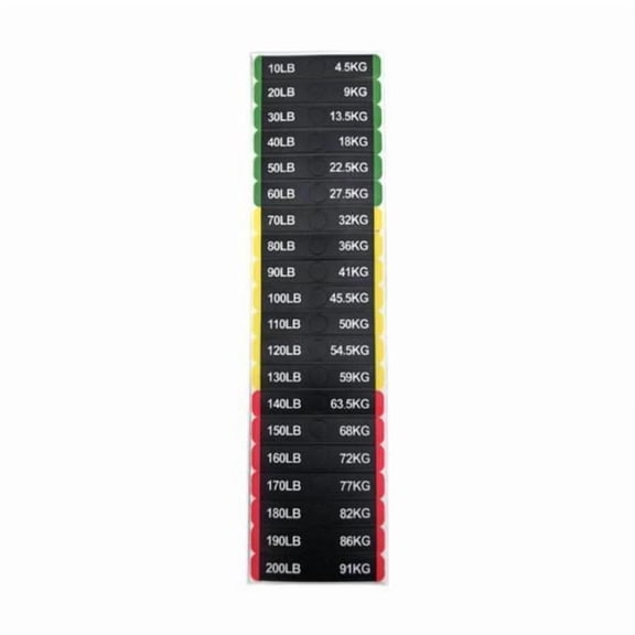 Luwecf 2xCircuit Breaker Label Sticker Weight Stickers for Gym Workout Sporting Goods 7cmx1.2cm 10 to 200lb