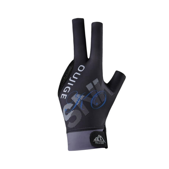 Luwecf 3 Finger Billiard Glove Elastic Glove Non Slip Professional Adults for Women Men Black Gray