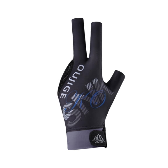 Luwecf 3 Finger Billiard Glove Elastic Glove Non Slip Professional Adults for Women Men Black Gray