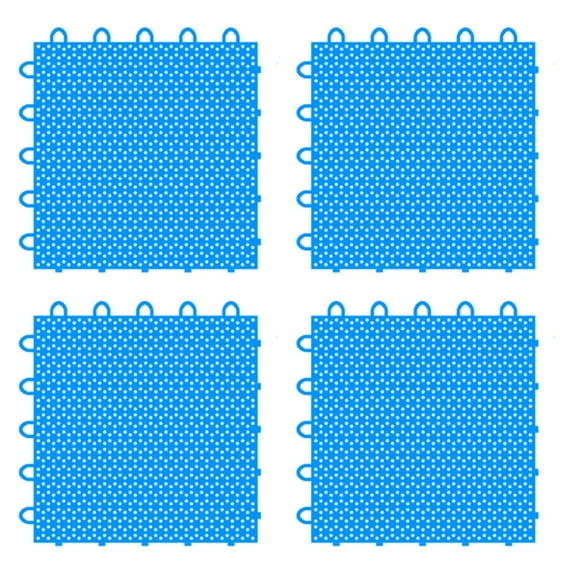 Luwecf 4 Pieces Synthetic Ice Tiles Hockey Training Board for Stickhandling Passing Blue