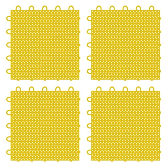 Luwecf 4 Pieces Synthetic Ice Tiles Hockey Training Board for Stickhandling Passing Yellow