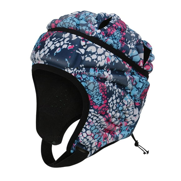 Luwecf Adjustable Rugby EVA Padded Headgear Football Goalkeeper Soft Head Protection Colorful Blue