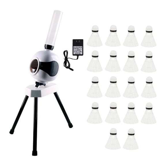 Luwecf Automatic Badminton Serve Machine Adults Backyard Badminton Pitching Machine White