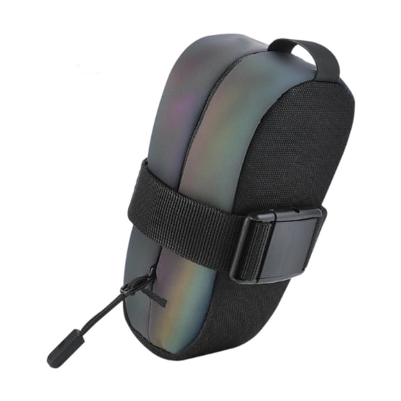 Luwecf Bicycle Saddle Bag with Zipper Cycling Accessories Portable Travel Seat Pack Colorful Reflective
