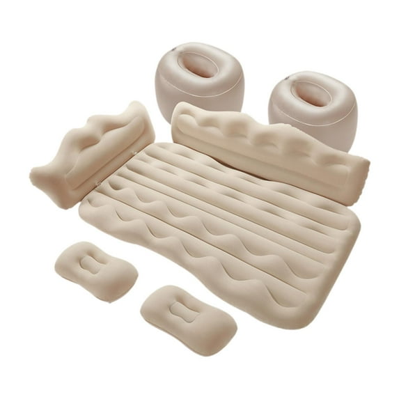 Luwecf Car Air Bed Inflatable Mattress Back Seat Camping Bed for Hotels, Tents Beige