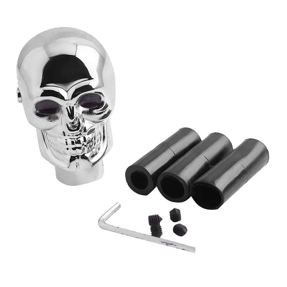 Luwecf Chrome Universal Manual Auto Scroll Knob Lever Decorations Truck Car Designs with Red LED Light