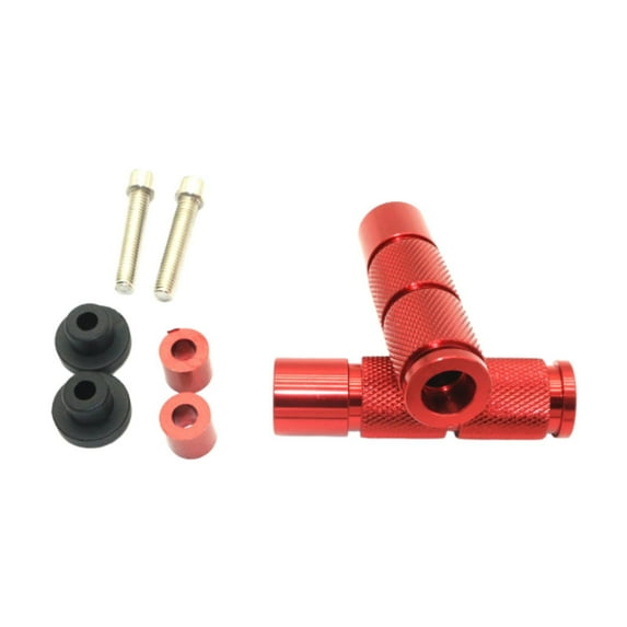 Luwecf Generic Motorcycle Passenger Foot Pegs Aluminum Alloy Repair Parts Replace Easy Red