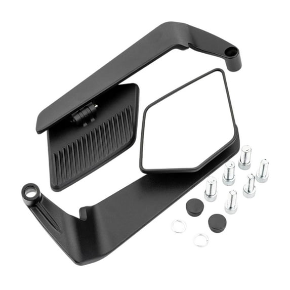 Luwecf Generic Motorcycle Rear View Mirrors Easy Installation Shockproof Adjustable Black White