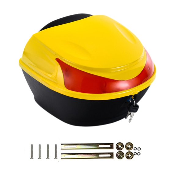 Luwecf Motorbike Storage Case Motorcycle Practical Motorcycle Rear Storage Box yellow