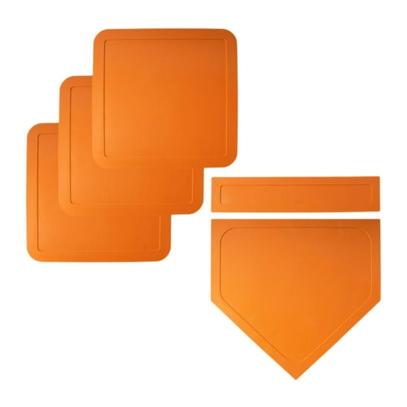 Luwecf Softball Base Set Throw Down Base Set for Teeball Kickball orange