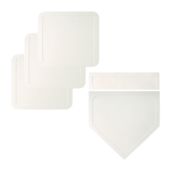 Luwecf Softball Base Set Throw Down Base Set for Teeball Kickball white