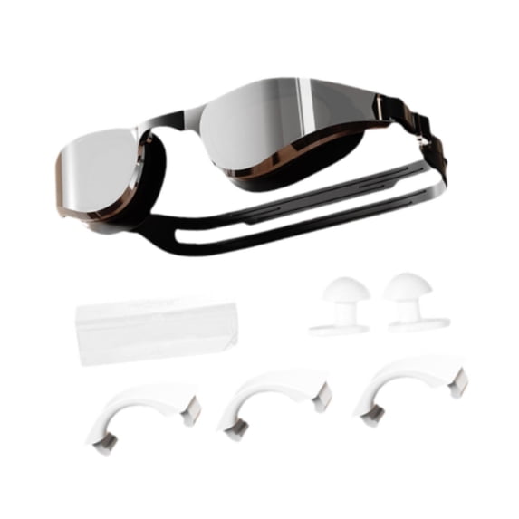 Luwecf Swimming Goggles Anti Fog Wide Vision Portable Lightweight Waterproof for Adults Black