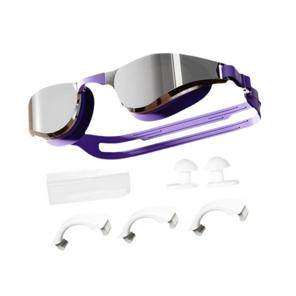 Luwecf Swimming Goggles Anti Fog Wide Vision Portable Lightweight Waterproof for Adults Violet