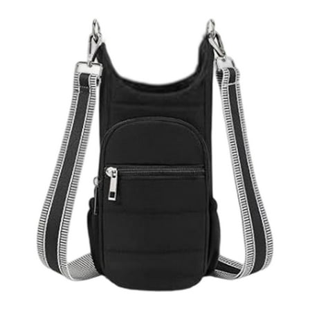 Luwecf Water Bottle Holder with Strap Fashion Crossbody for Climbing Outdoor Travel Black
